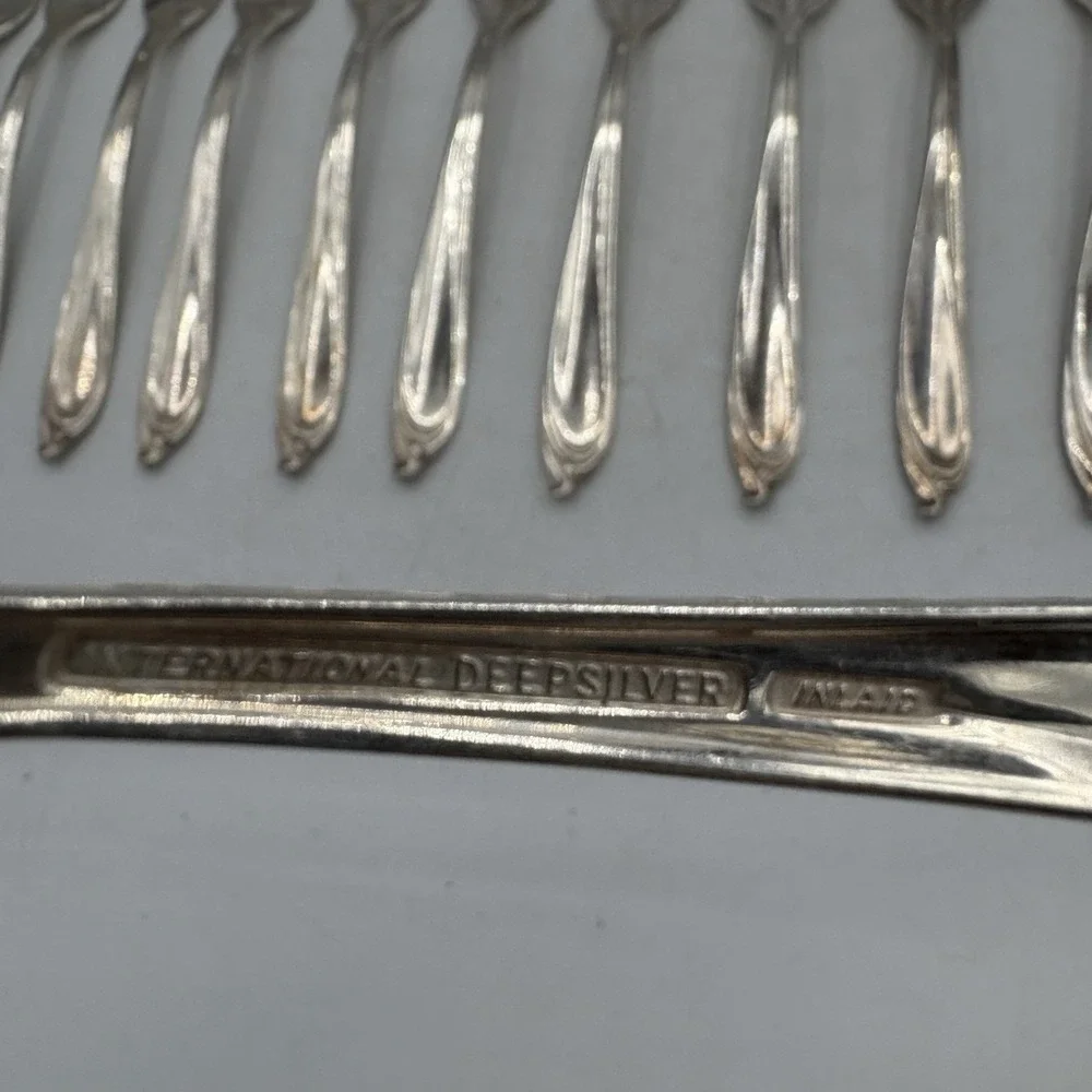 International Deep Silver Forks Inlaid Happy Anniversary‎ 7.25
